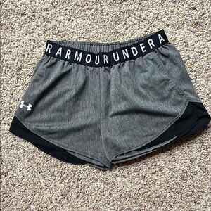 Under Armour Gray and Black Athletic Shorts Moisture-Wicking Design